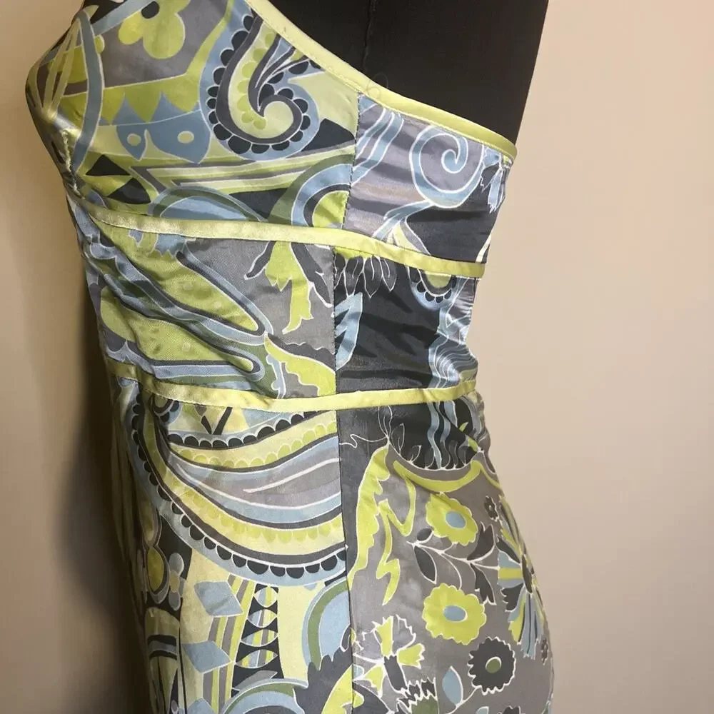 Nell Couture Vintage Satin Y2K Halter Dress Summer Party Size 6 Cocktail Wedding